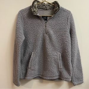 A&F Teddy Pocket Pullover 1/4 zip Sweater Medium
